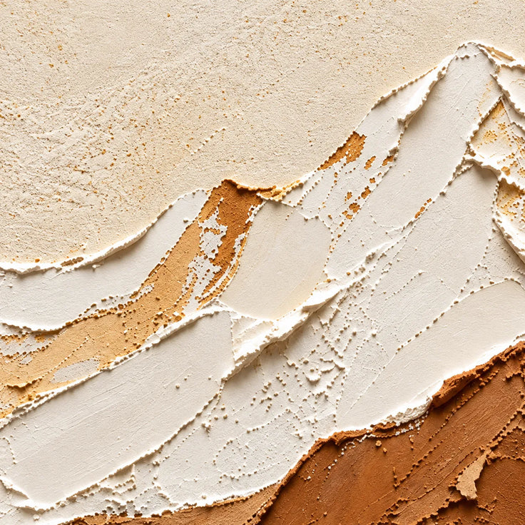 Neutral Textured Mountain Wall Art, Beige & Terracotta Abstract Landscape Painting #GZSNCMBM