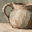 Beige Hand-Painted Pitcher Painting with a Long Side Shadow #5IOV2100