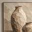 Beige Hand-Painted Still Life Painting, Two Vases and a Bowl #ORM3DBBW
