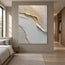Ivory & Gray Hand-Painted 3D Textured Oil Painting, Flowing Neutral Abstract Wall Art #7WH7383O
