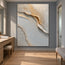 Ivory & Gray Hand-Painted 3D Textured Oil Painting, Flowing Neutral Abstract Wall Art #7WH7383O