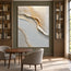Ivory & Gray Hand-Painted 3D Textured Oil Painting, Flowing Neutral Abstract Wall Art #7WH7383O