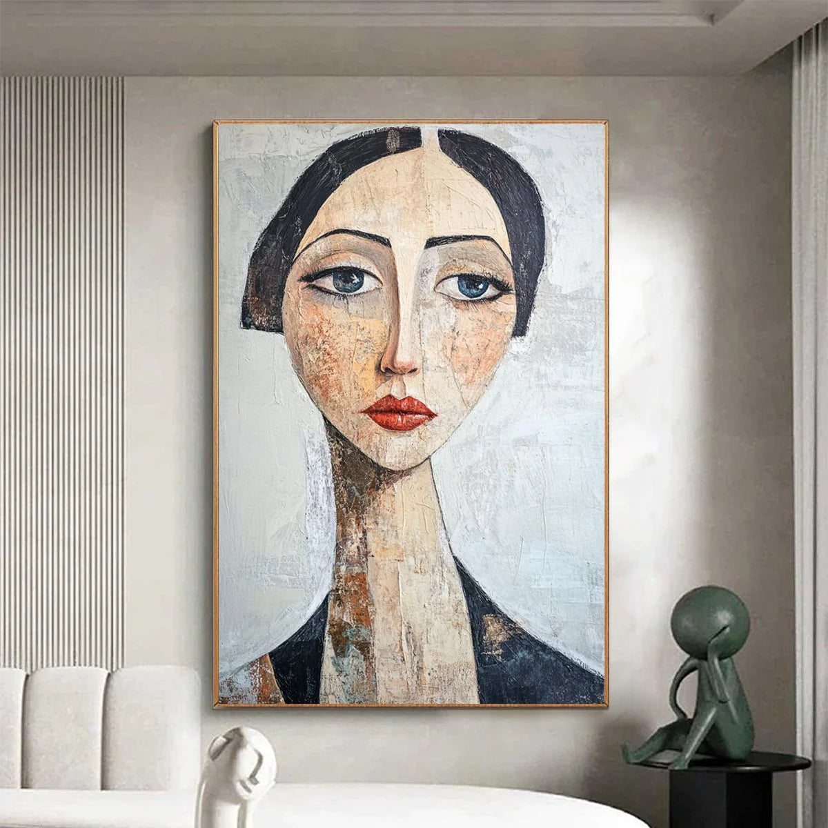 Abstract Woman Portrait Oil Painting, Hand-Painted #AB825