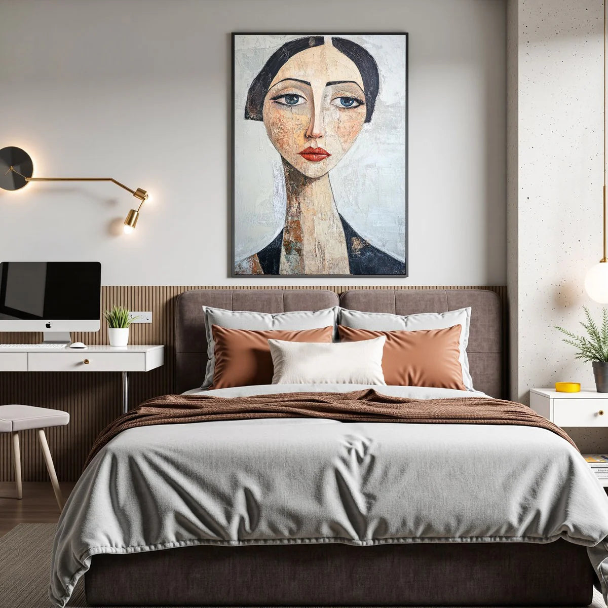 Abstract Woman Portrait Oil Painting, Hand-Painted #AB825