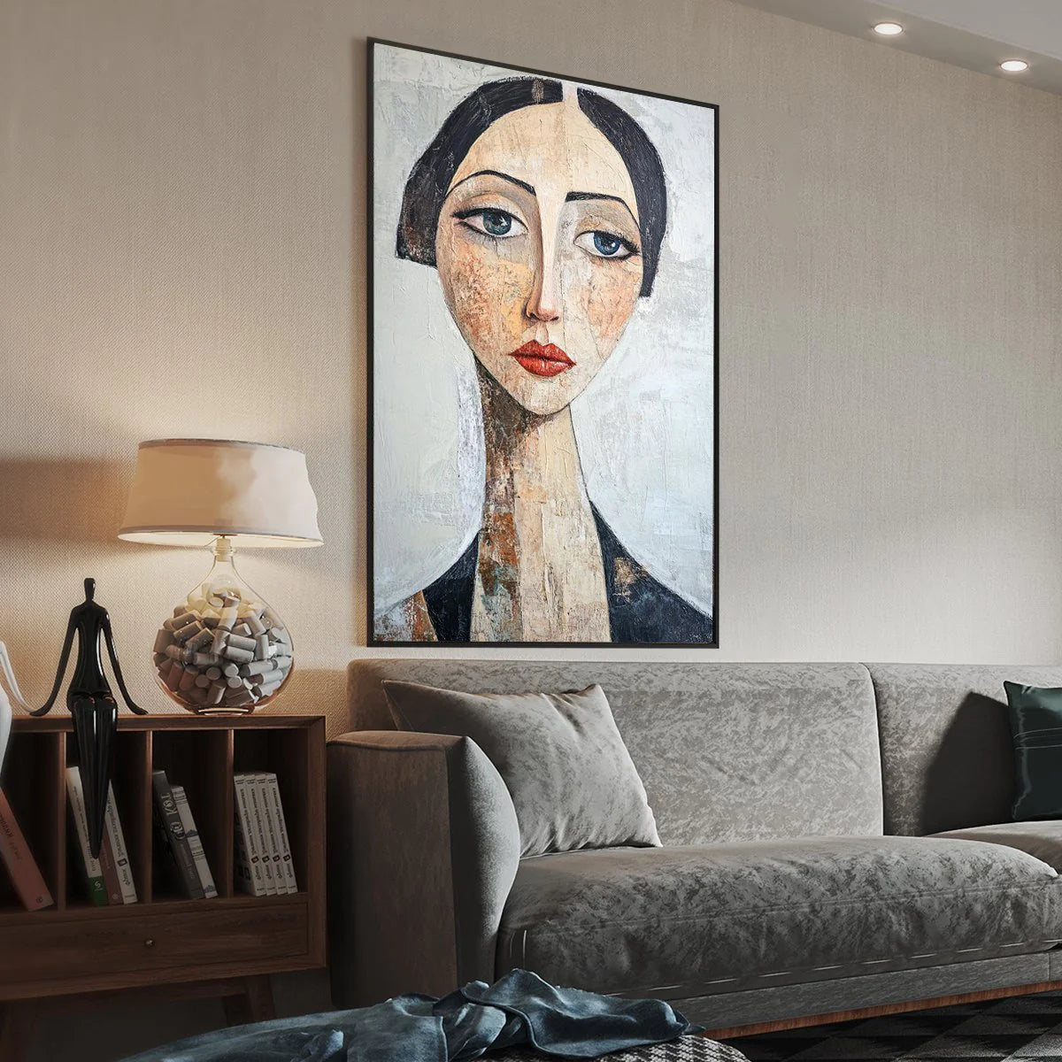 Abstract Woman Portrait Oil Painting, Hand-Painted #AB825
