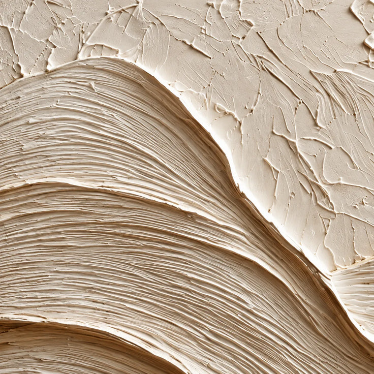 Neutral Textured Mountain Wall Art, Beige Abstract Landscape Painting #NHK3SDGE