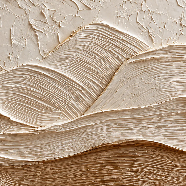 Neutral Textured Mountain Wall Art, Beige Abstract Landscape Painting #NHK3SDGE
