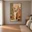 Beige Brown Hand-Painted Oil Painting, Leafy Branches and Vases Still Life #BTIPJXFX