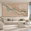Beige Sage Hand-Painted 3D Textured Oil Painting, Layered Waves Wall Art #HXW5SFGP