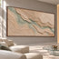 Beige Sage Hand-Painted 3D Textured Oil Painting, Layered Waves Wall Art #HXW5SFGP