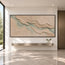 Beige Sage Hand-Painted 3D Textured Oil Painting, Layered Waves Wall Art #HXW5SFGP