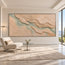 Beige Sage Hand-Painted 3D Textured Oil Painting, Layered Waves Wall Art #HXW5SFGP
