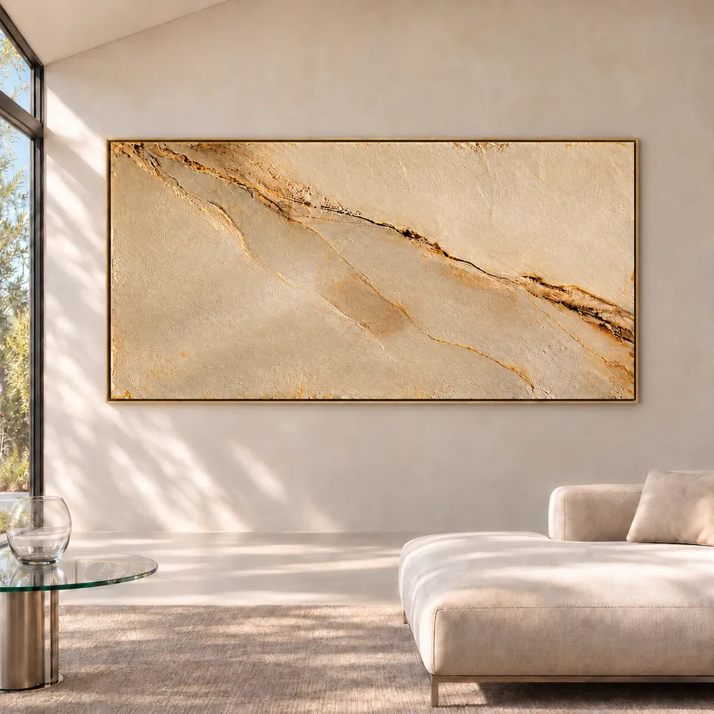 Sand Hand-Painted 3D Textured Oil Painting, Diagonal Seam Wall Art #Z0LT2IGD