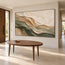 Ivory & Olive Hand-Painted 3D Textured Oil Painting, Layered Abstract Wall Art #AKT5BSSD