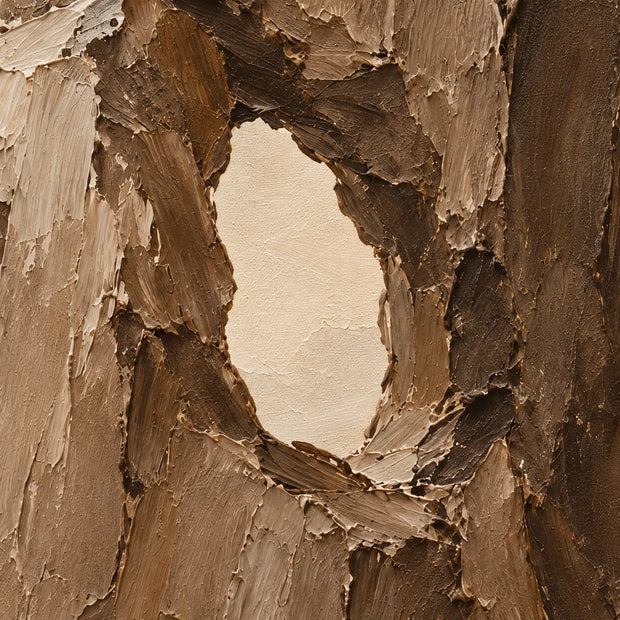 Brown Hand-Painted Rock Arch Painting, Two Desert Openings #BD35HJED