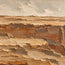Ochre Brown Hand-Painted Canyon Painting, Flat-Topped Cliff #FXQ5837D