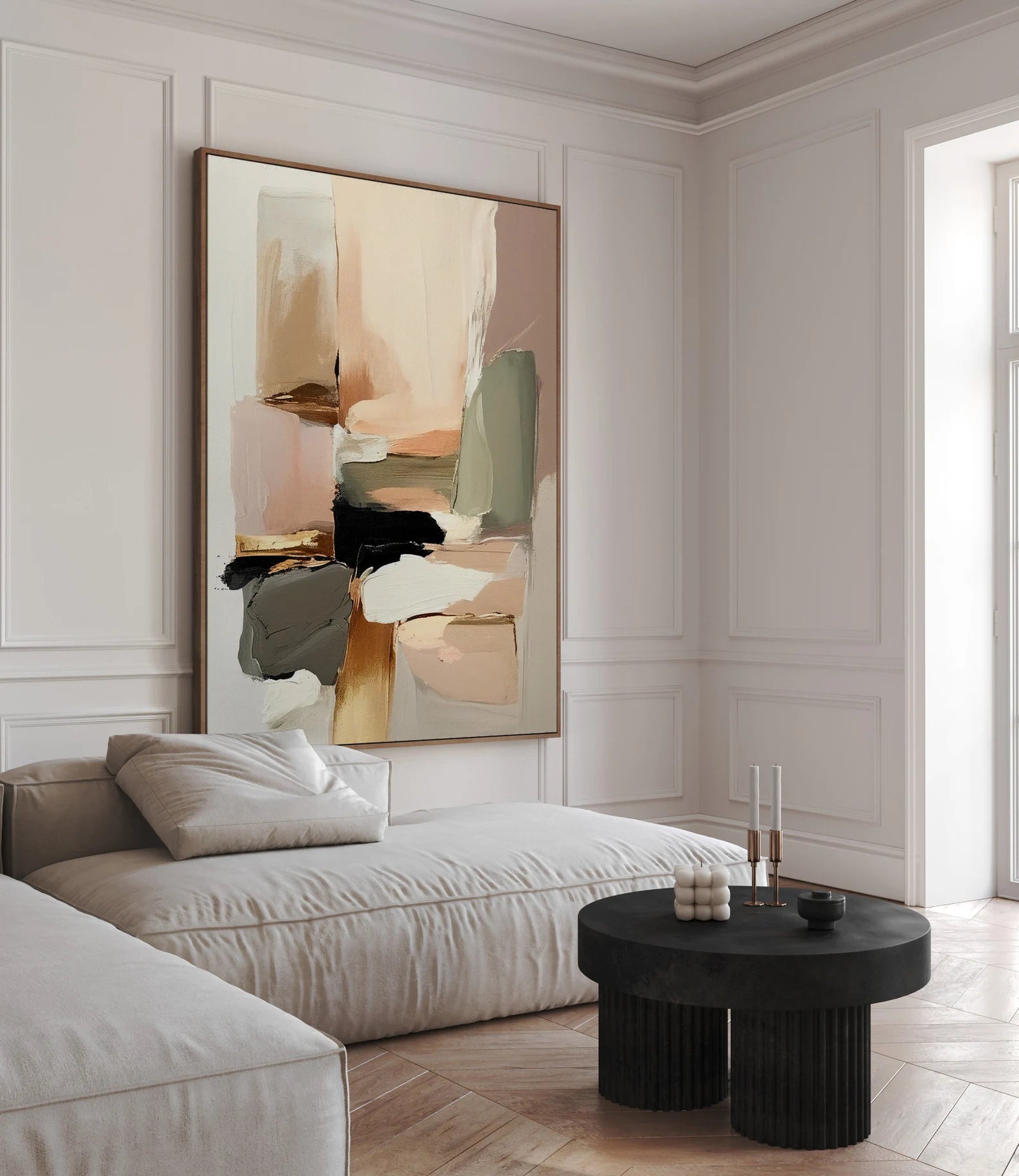 Neutral Abstract Oil Painting #WA123