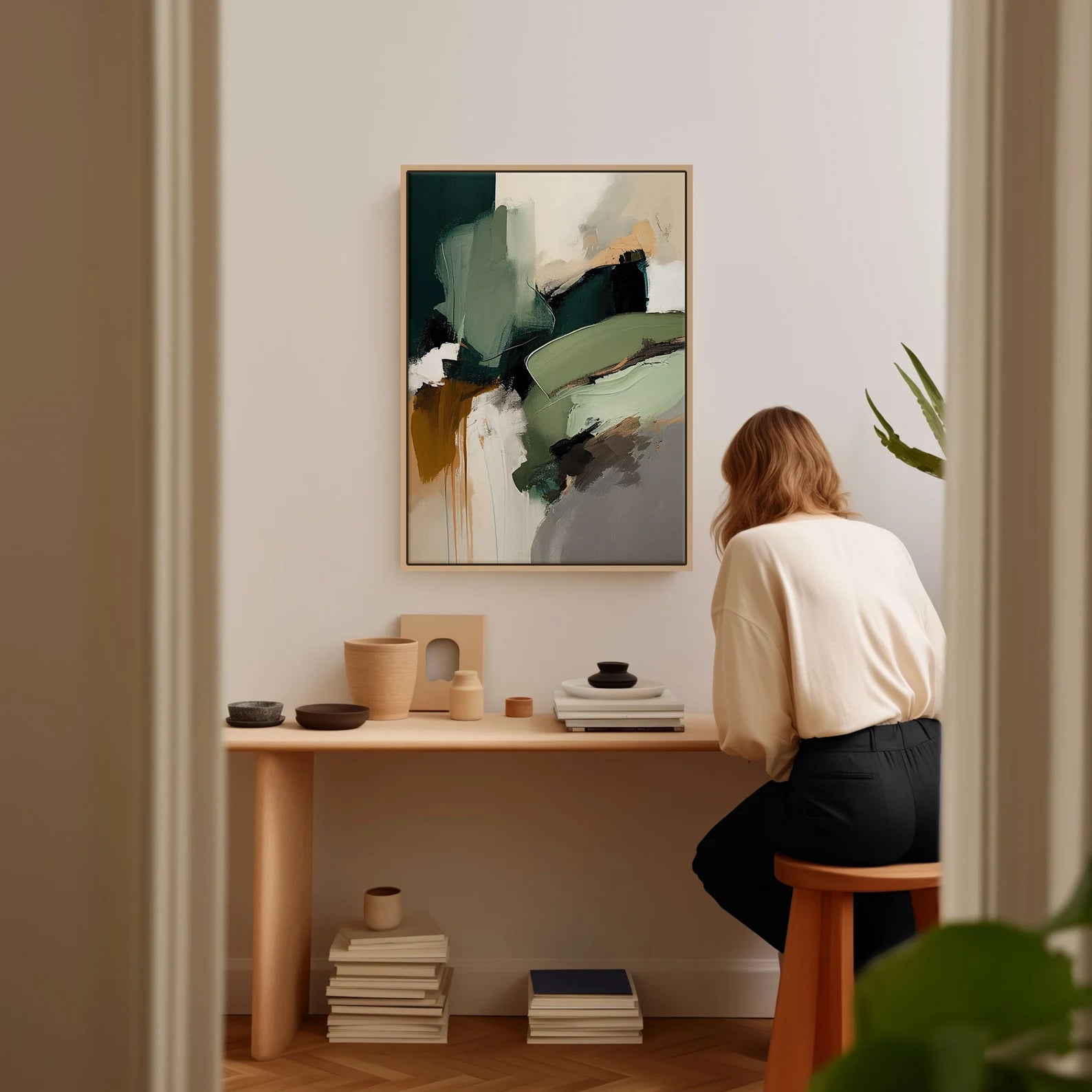 Minimalist Earth Tone Abstract Wall Art#WA126