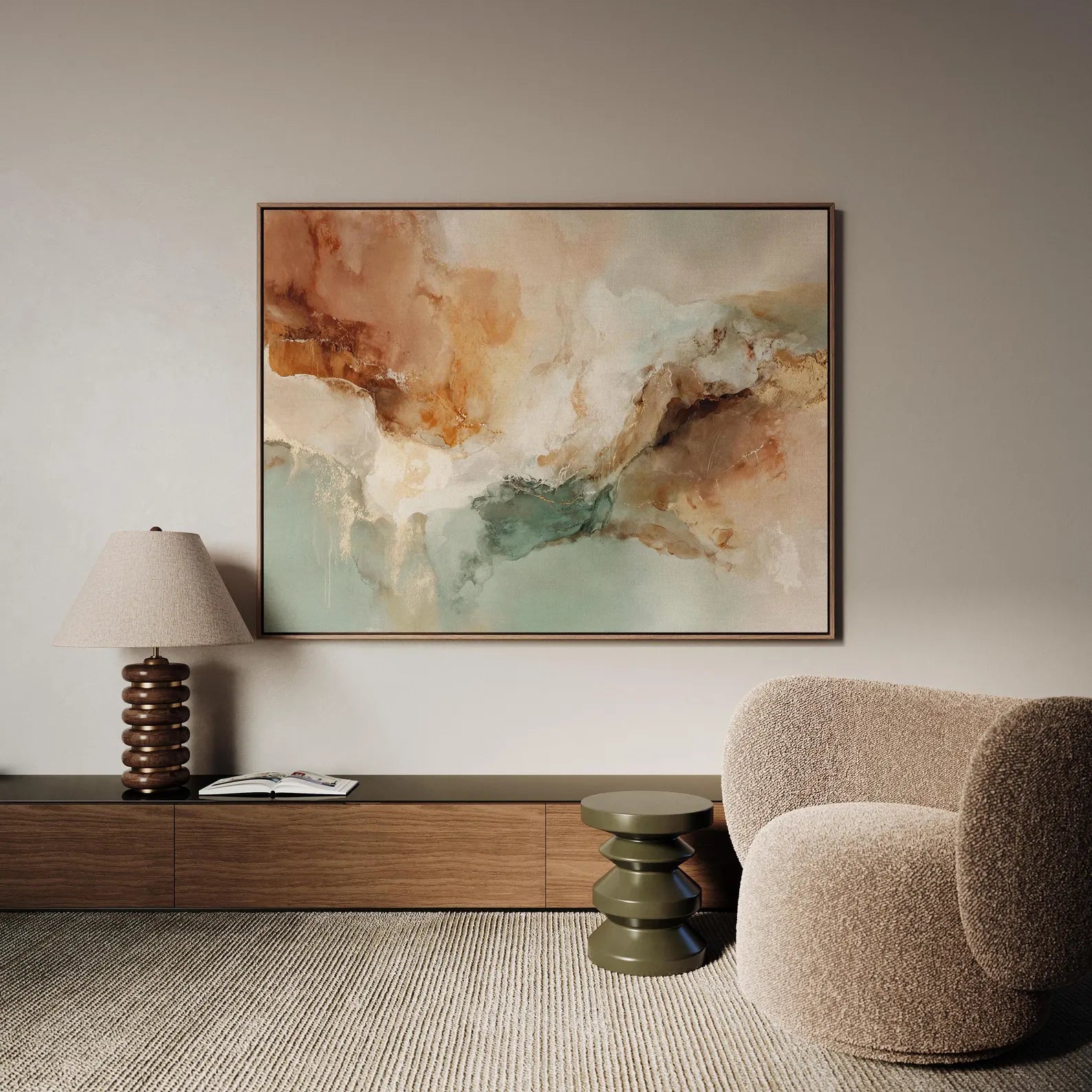 Soft Earth Tone Abstract Texture Art #WA127