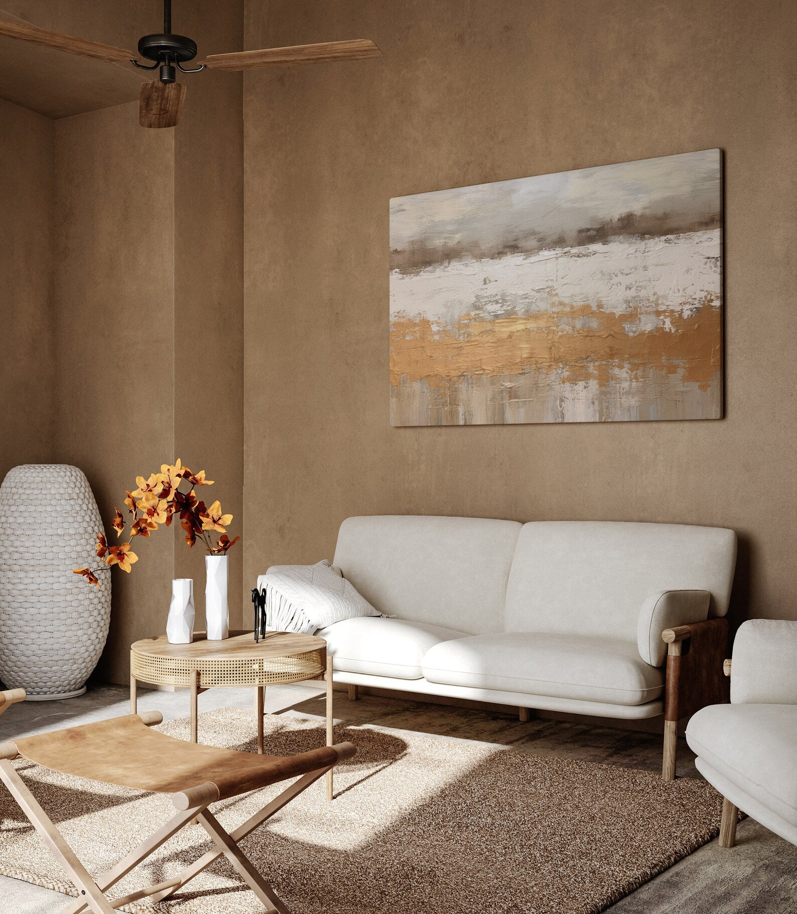 Neutral Abstract Landscape Oil Painting  #WA128