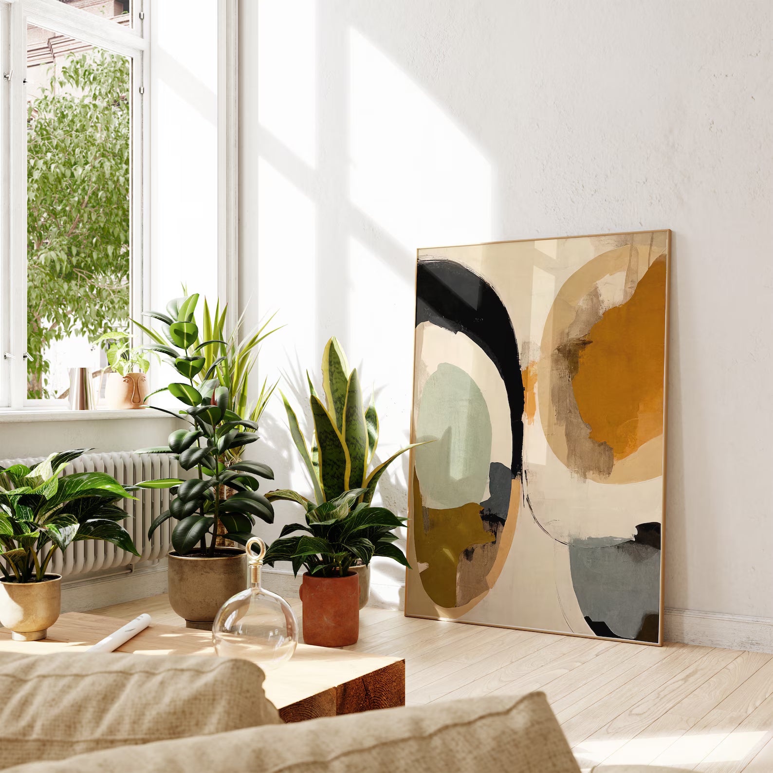 Minimalist Earth Tone Abstract Wall Art#WA128