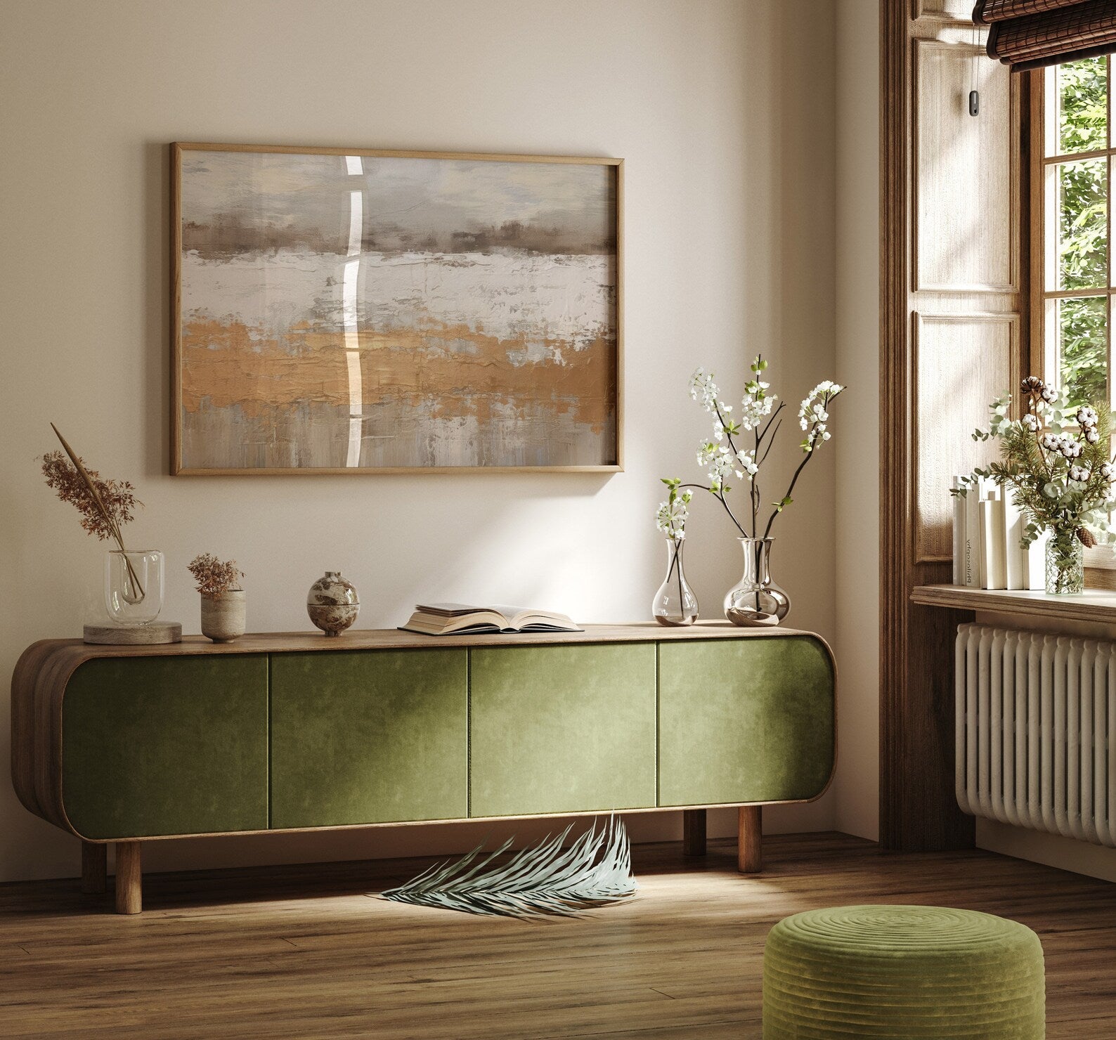 Neutral Abstract Landscape Oil Painting  #WA128