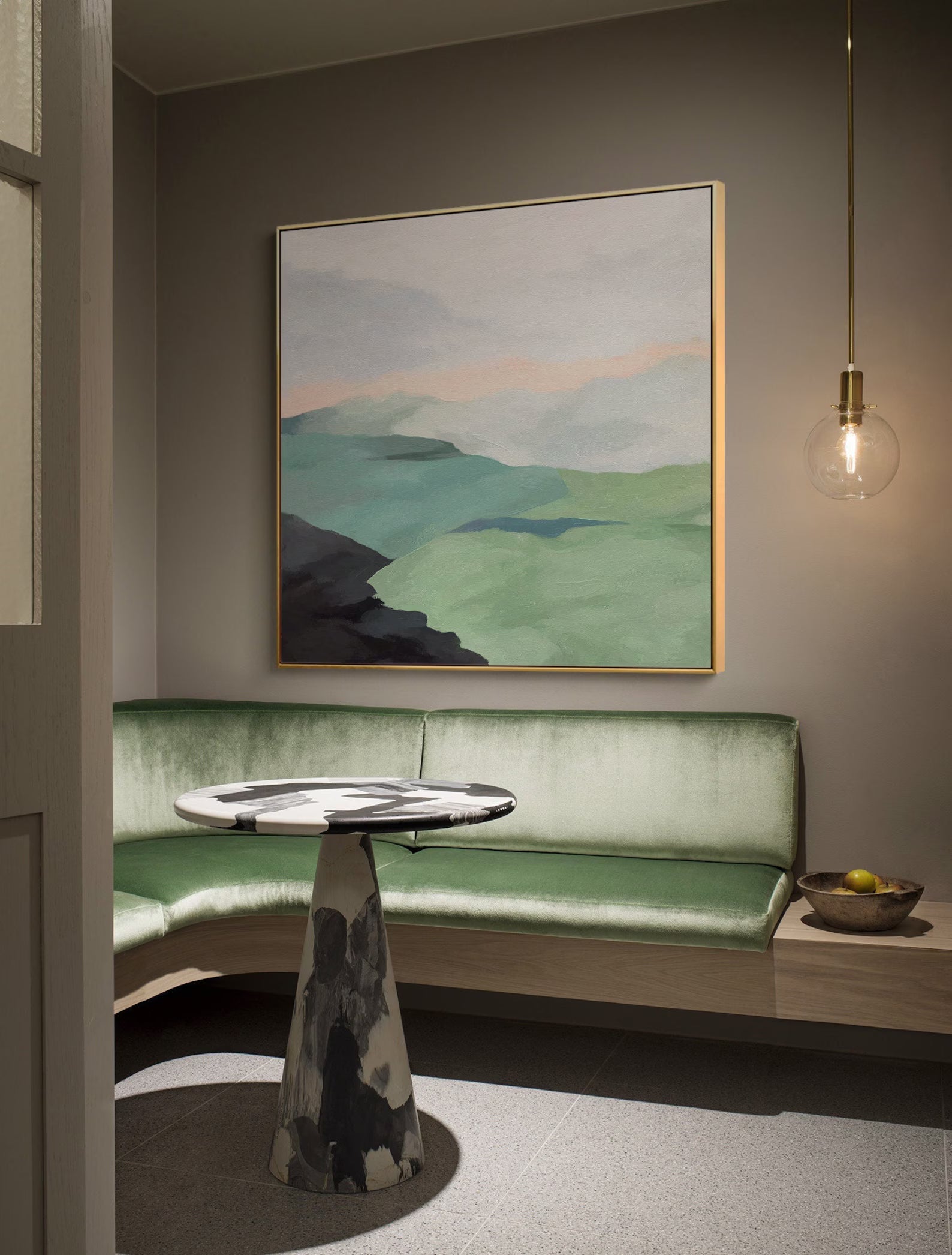 Sage Green Abstract Landscape Oil Painting #WA188