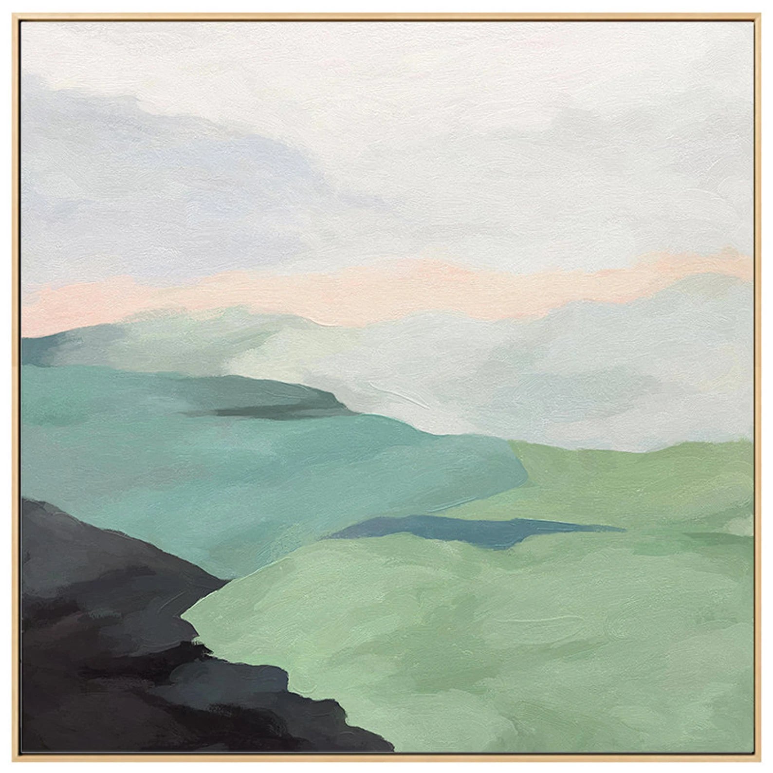 Sage Green Abstract Landscape Oil Painting #WA188