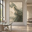 Sage Hand-Painted Abstract Painting, Curling Dark Wave #2N8DSFL6