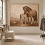 Brown Cream Hand-Painted Horse Painting, Horse and Foal #367ZZN97