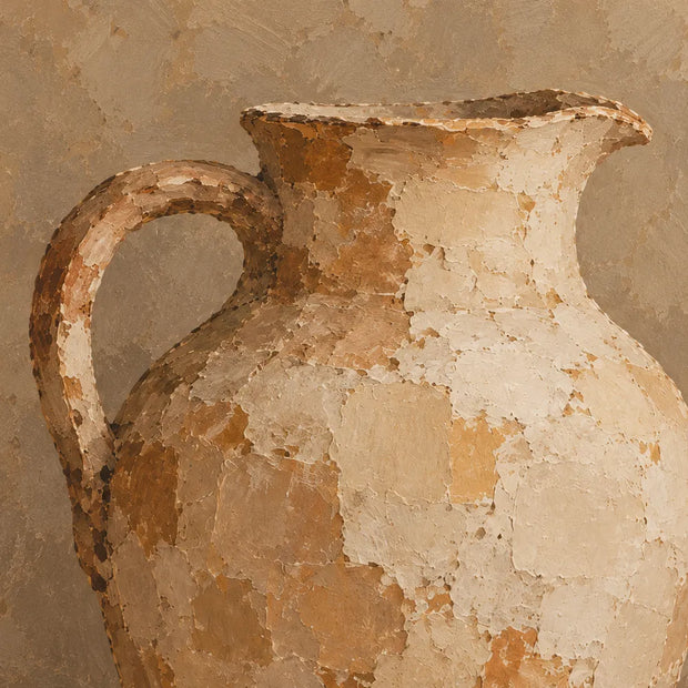 Beige Hand-Painted Still Life Painting, Pitcher and Two Pears #UAW3TAJ8