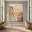 Cream & Clay Hand-Painted 3D Textured Oil Painting, Cascading Abstract Wall Art #GHHL1TE5