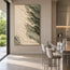 Cream Hand-Painted Abstract Painting, Diagonal Sage Edge #WRZL8HS5
