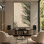 Cream Hand-Painted Abstract Painting, Diagonal Sage Edge #WRZL8HS5