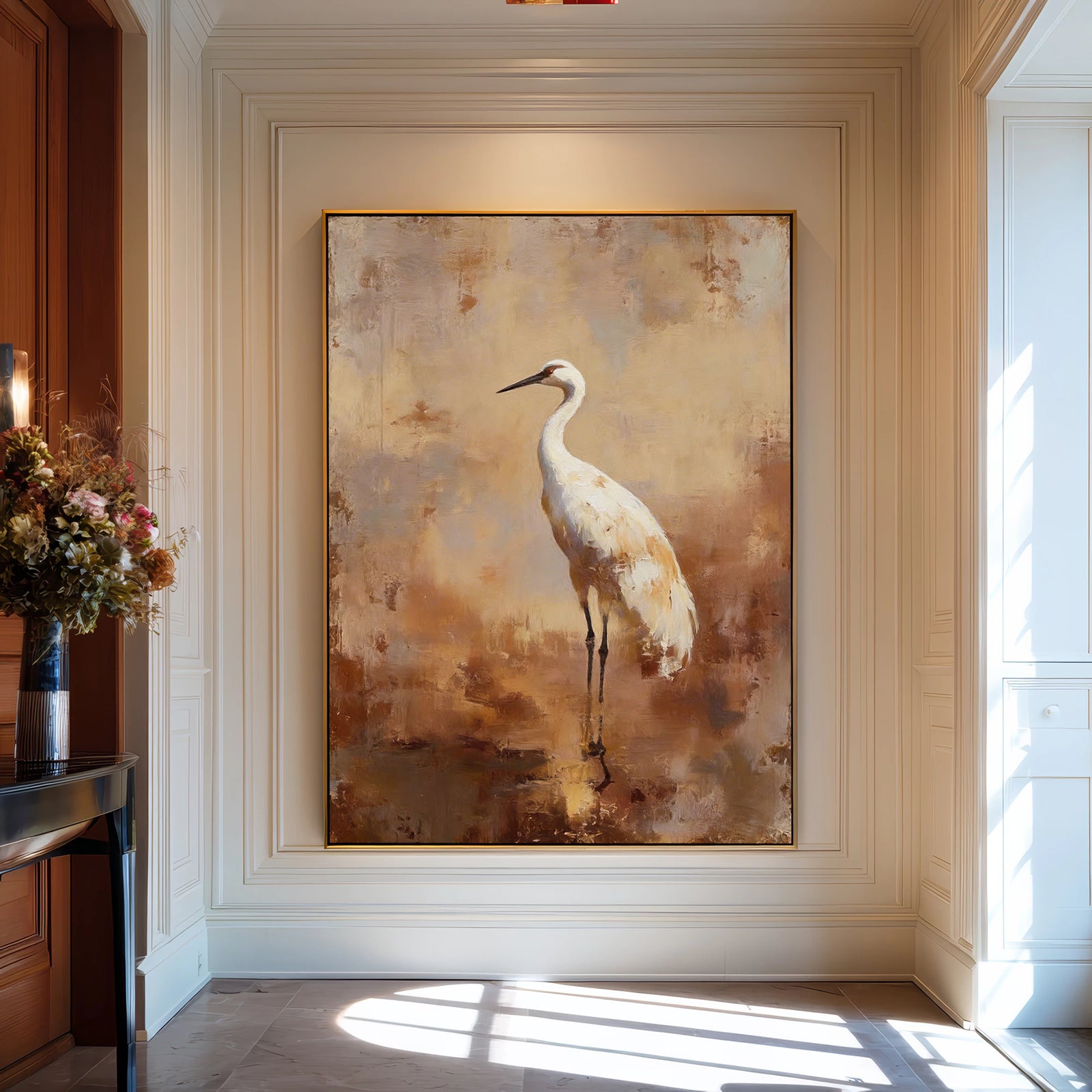Vintage White Bird Canvas Art #AM125