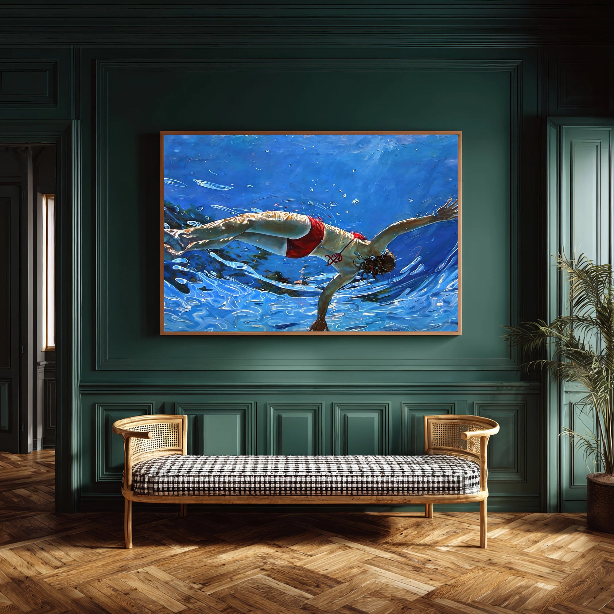 Coastal Red Bikini Canvas Art #AB328