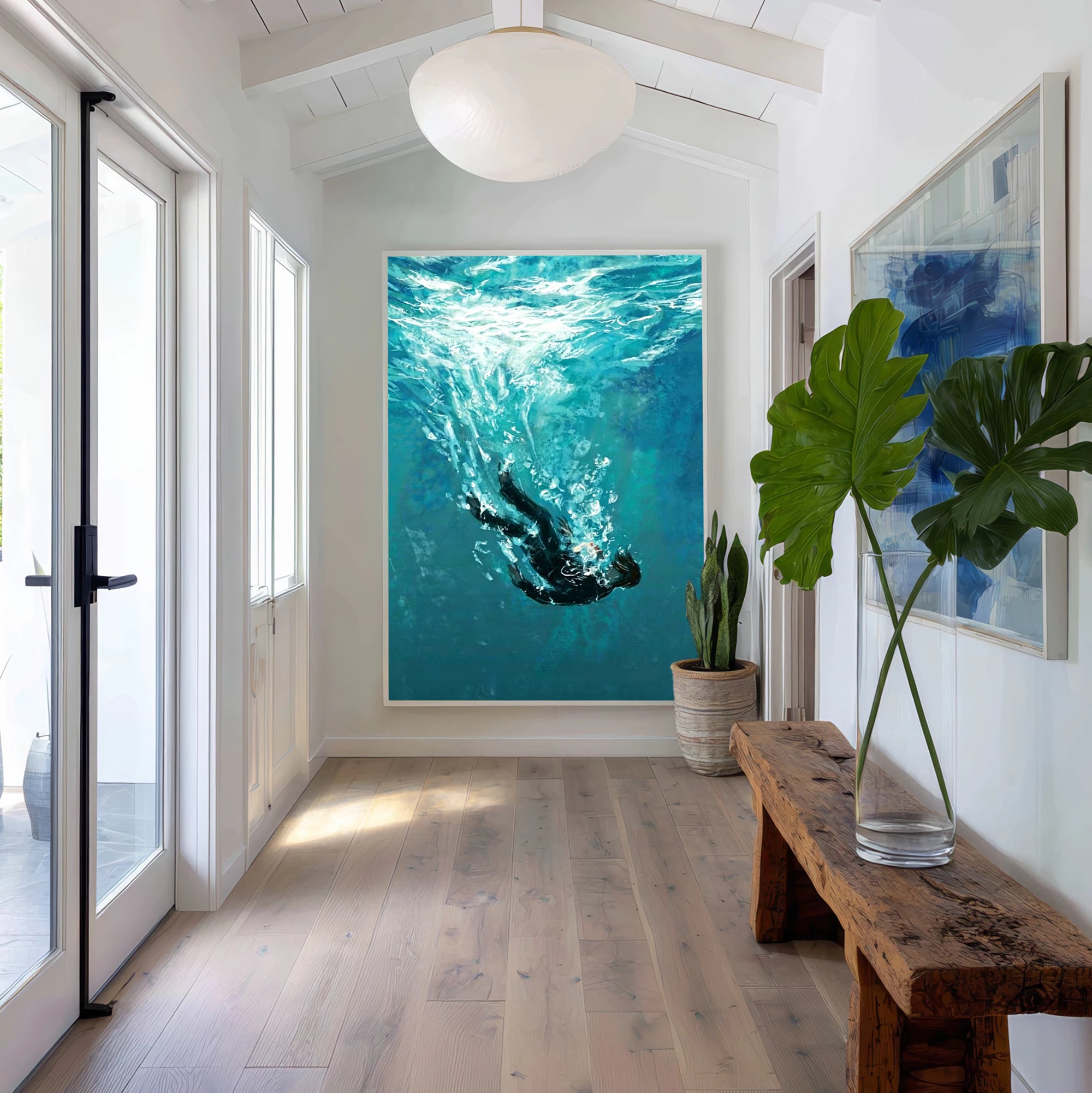 Underwater Falling Figure Oil Painting #AB326
