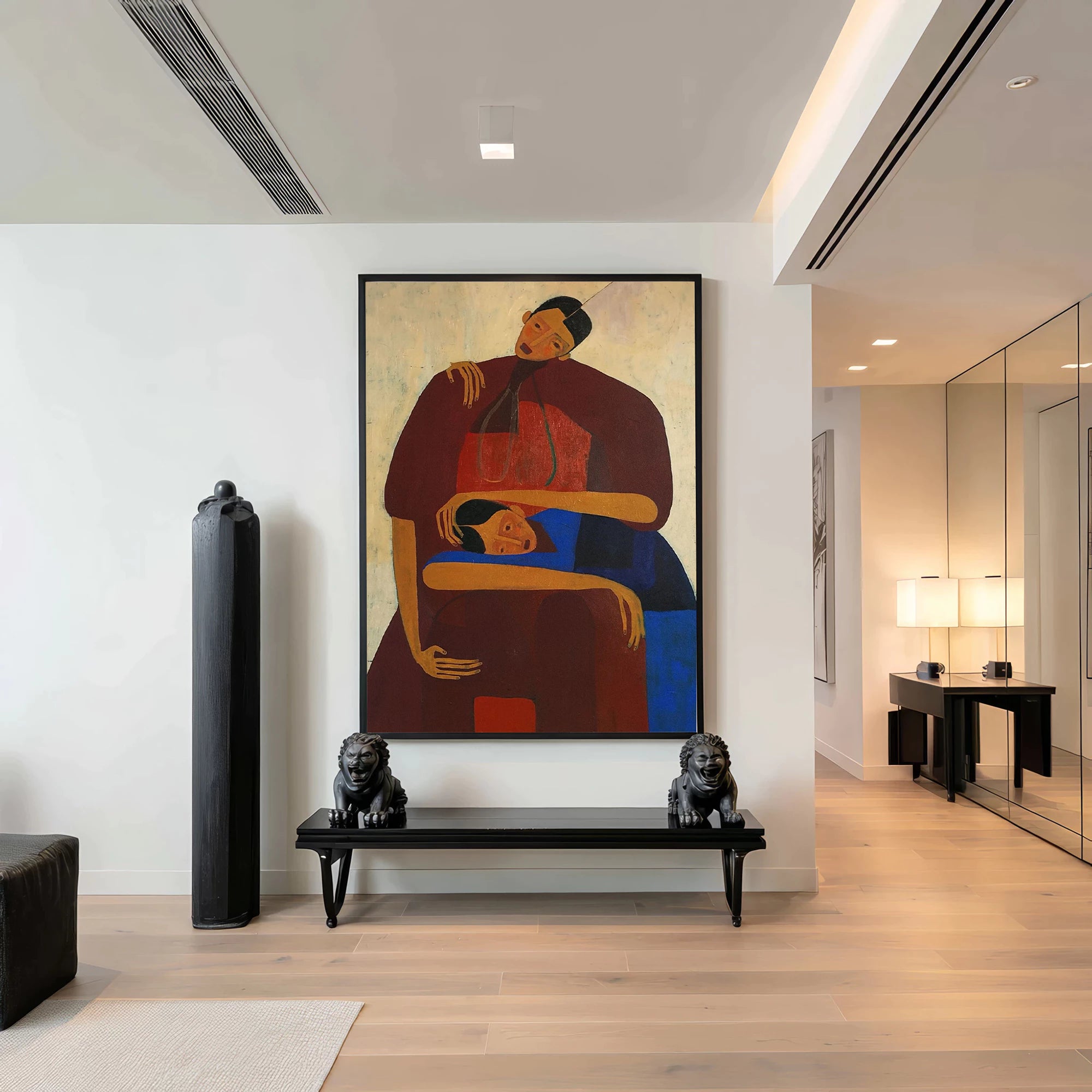Expressionist Embracing Couple Oil Painting #AB311