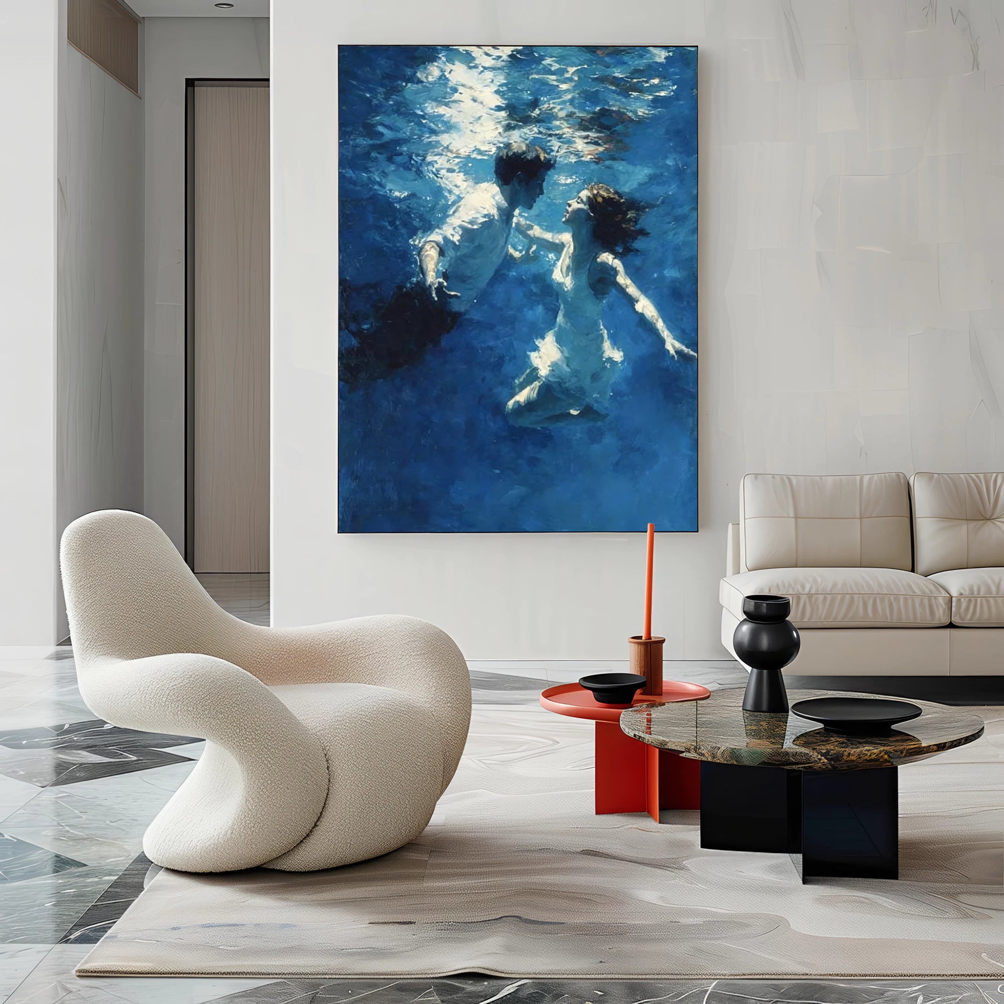 Underwater Couple Oil Painting #AB37