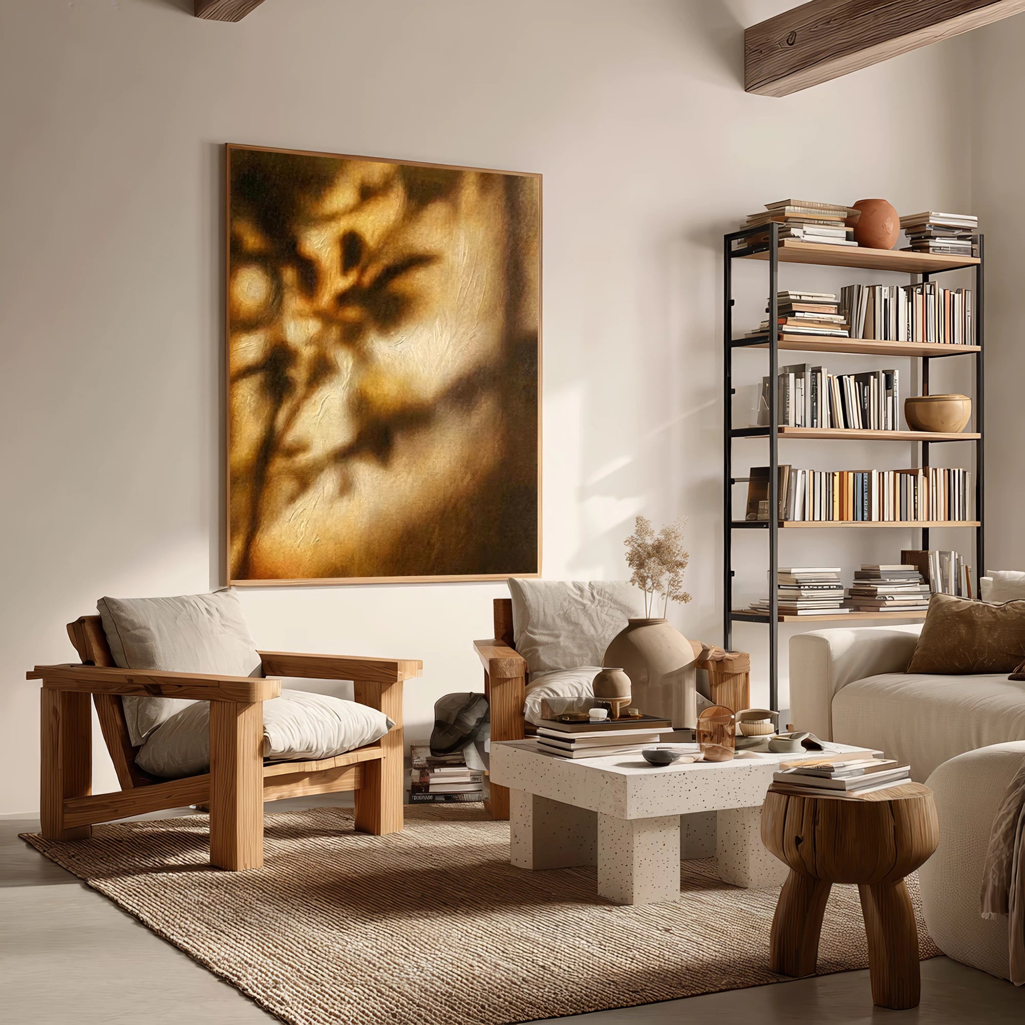 Warm Brown Tones Foliage Light and Shadow Oil Painting #MZ411