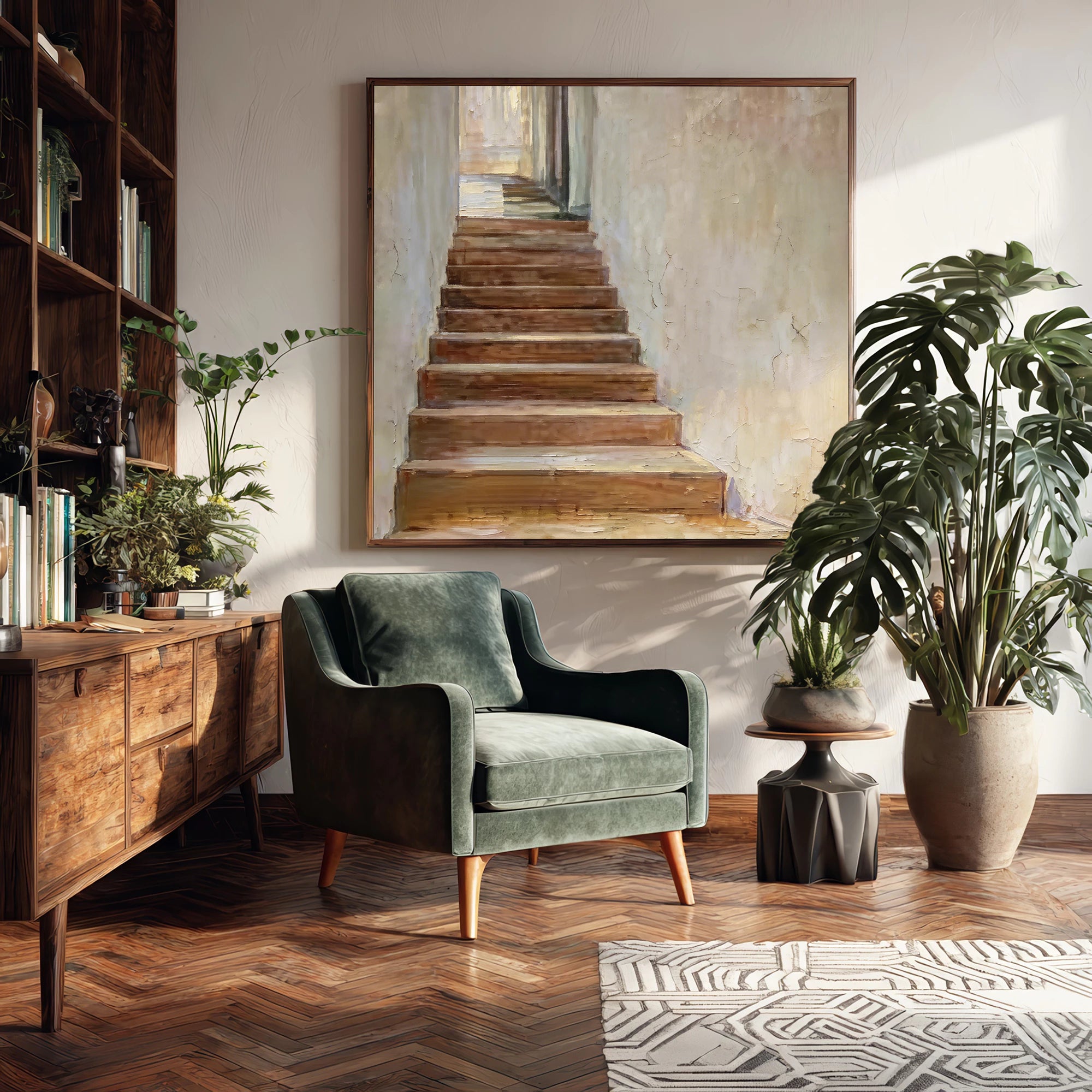 Wabi-Sabi Vintage Stairway Wall Art #WA98