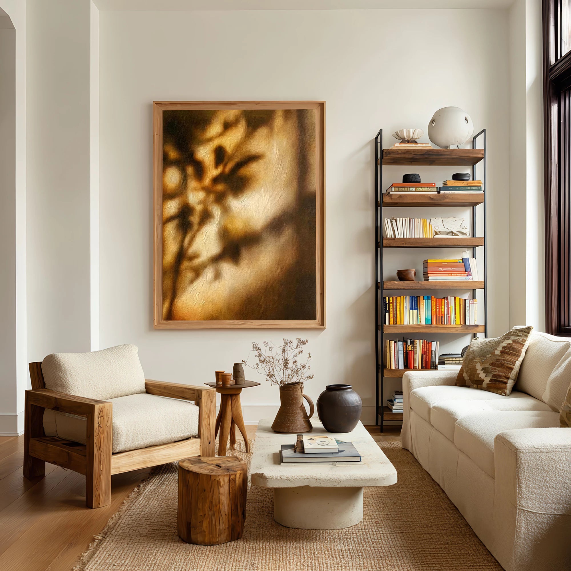Warm Brown Tones Foliage Light and Shadow Oil Painting #MZ411