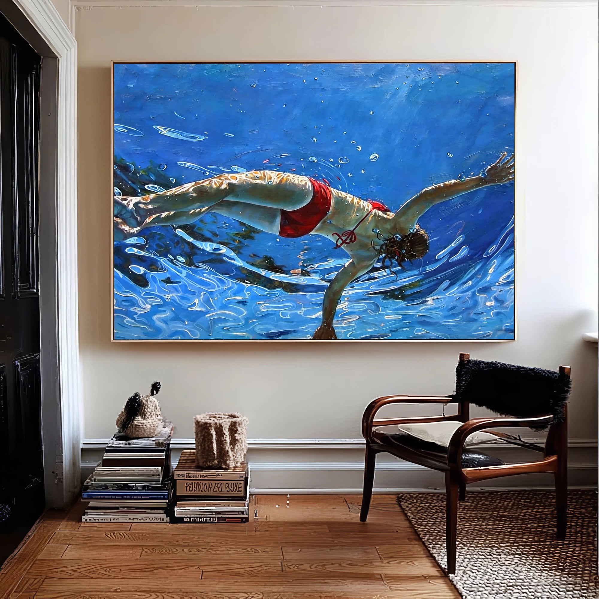 Coastal Red Bikini Canvas Art #AB328