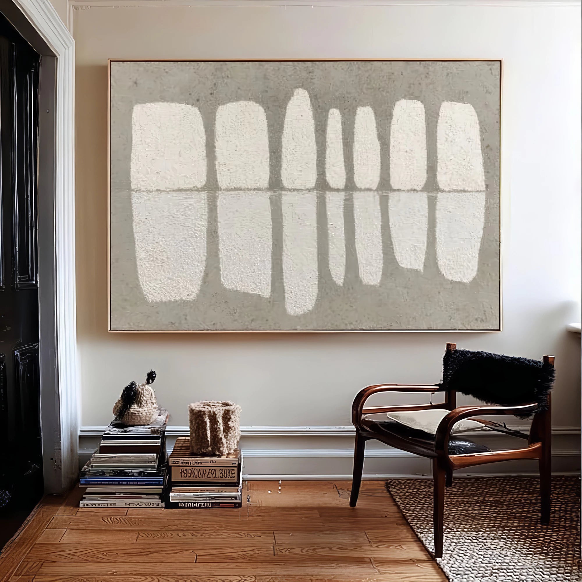 Wabi-Sabi Grey Off-white Minimalist Wall Art #WA65