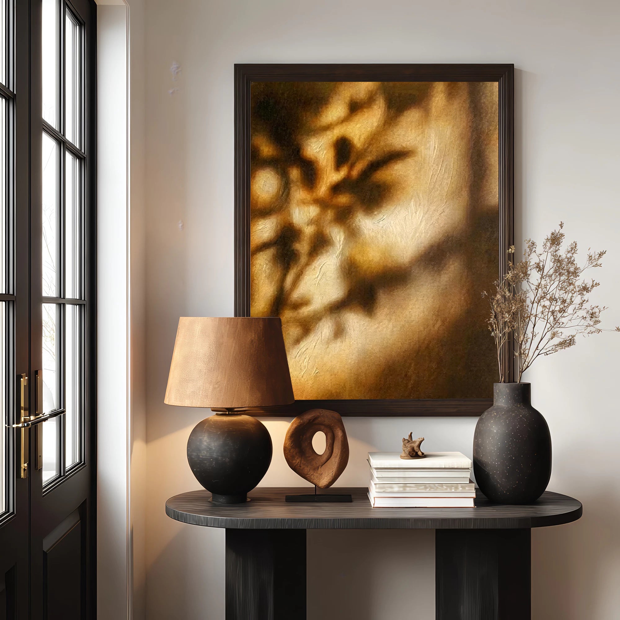 Warm Brown Tones Foliage Light and Shadow Oil Painting #MZ411