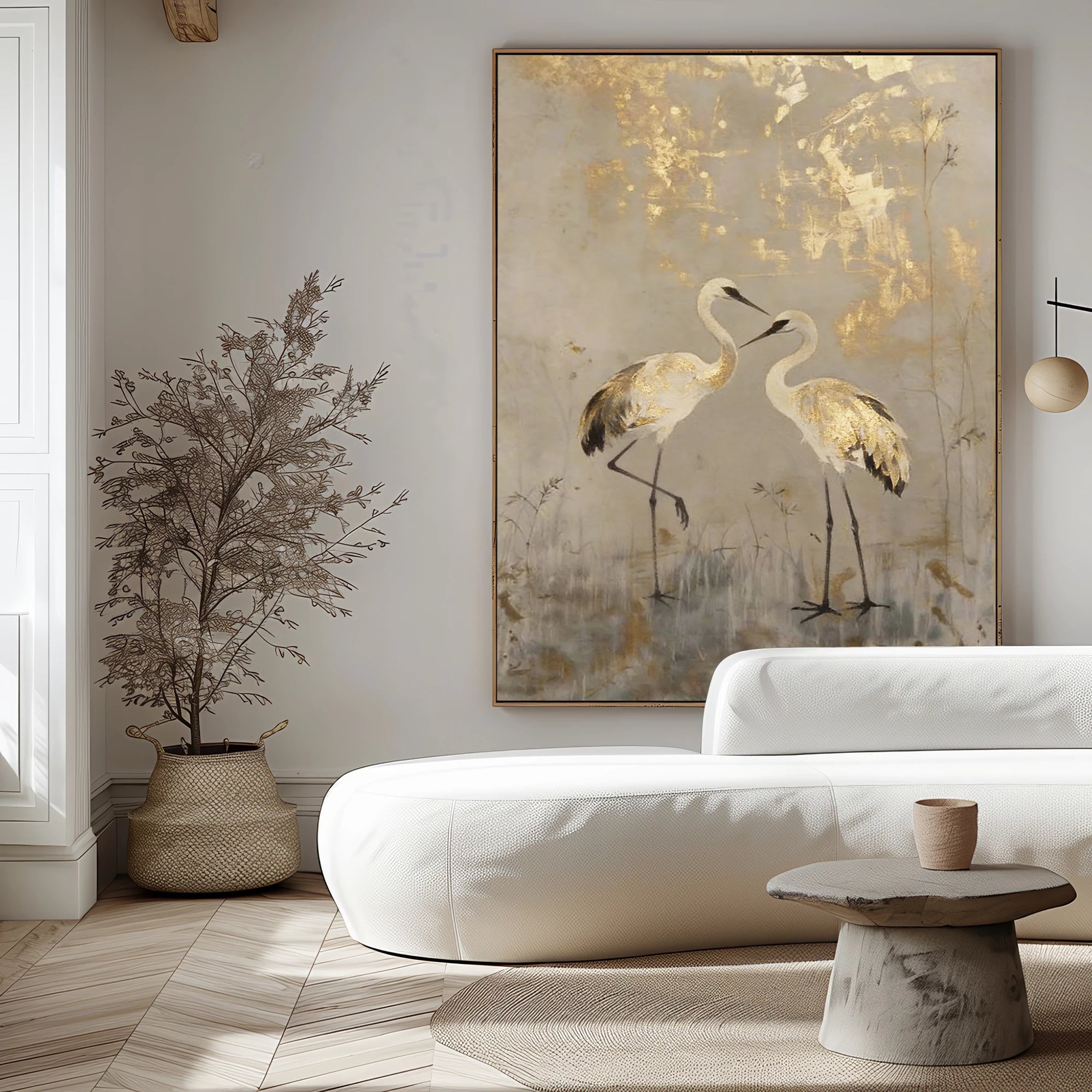 Minimalist Light Luxury Bird Art Oil Painting #AM130