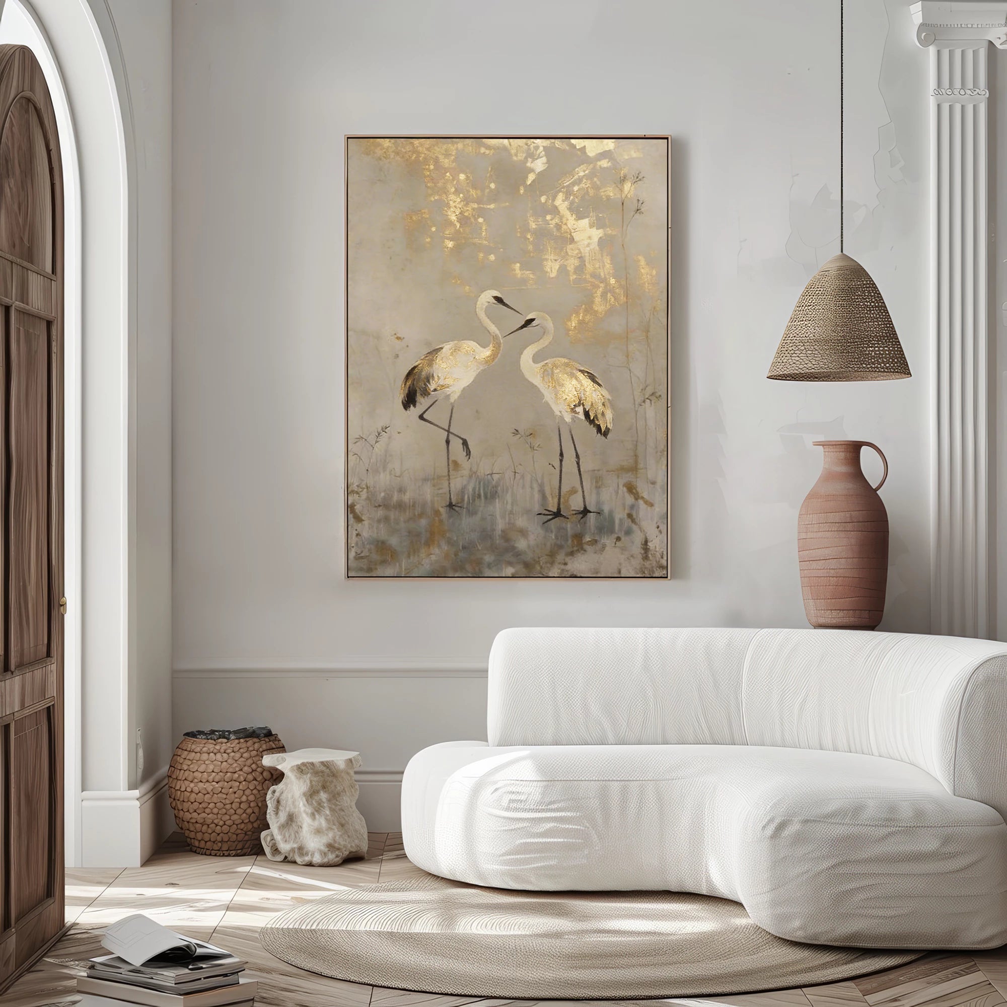 Minimalist Light Luxury Bird Art Oil Painting #AM130