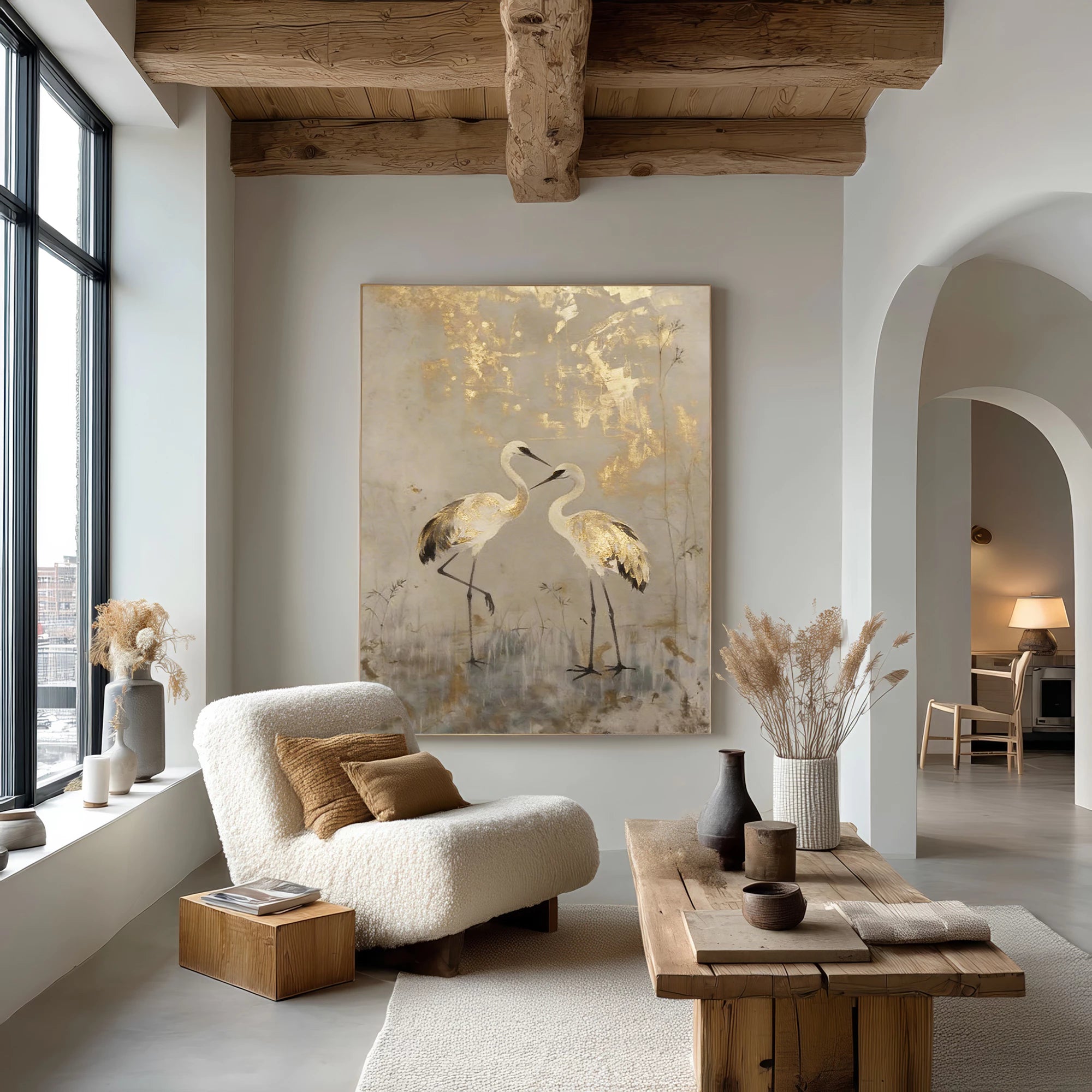 Minimalist Light Luxury Bird Art Oil Painting #AM130