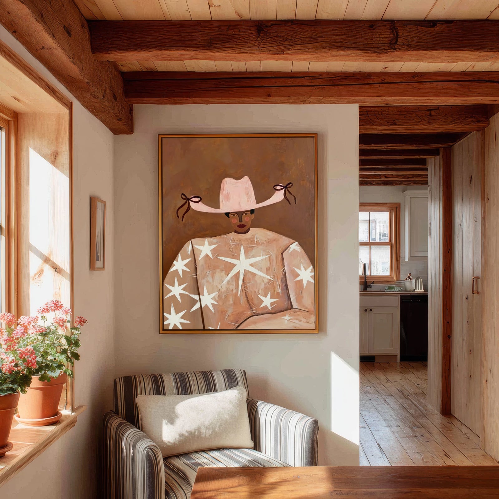 Abstract Star Cowgirl Painting #AB568