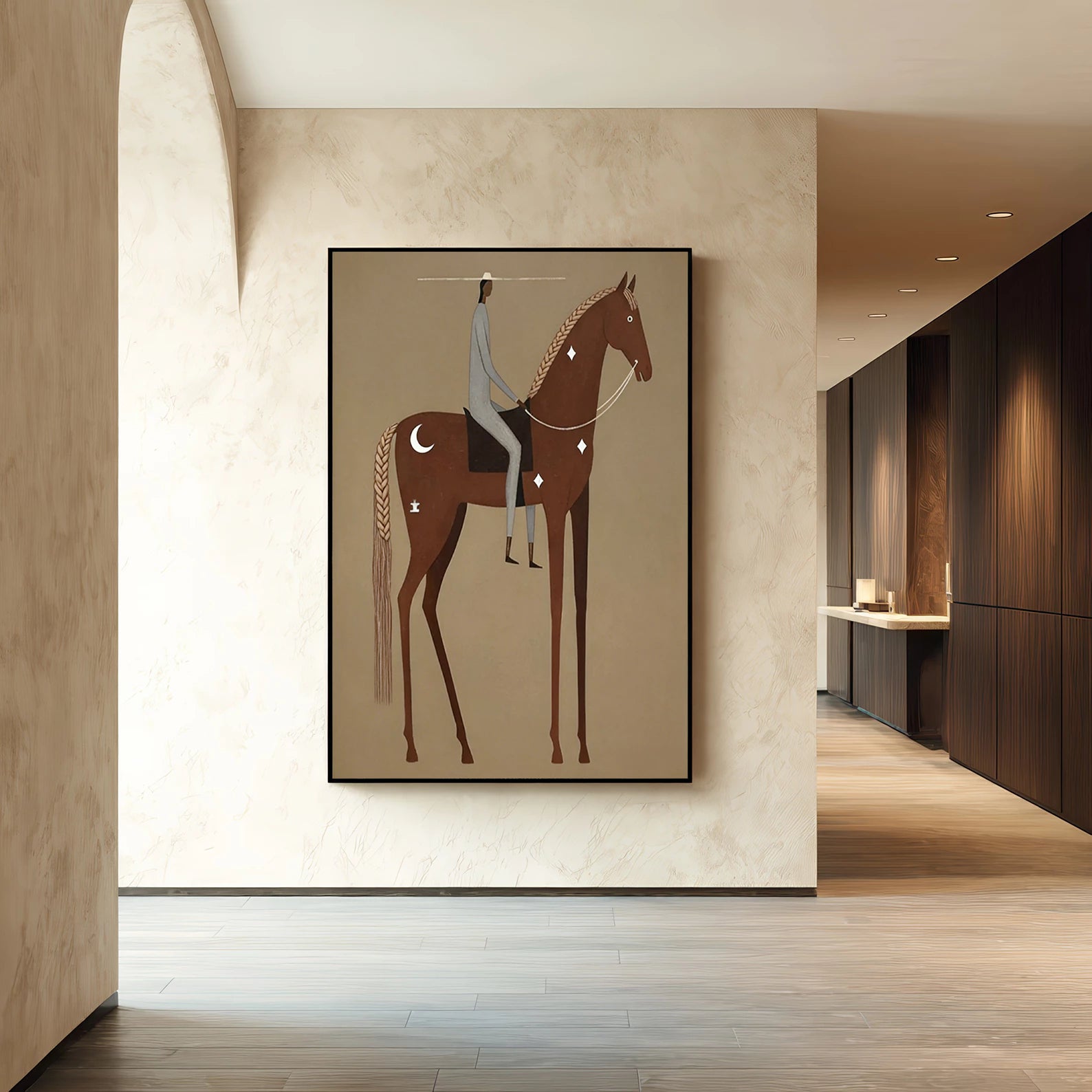 Minimalist Equestrian Rider Wall Art #AB557